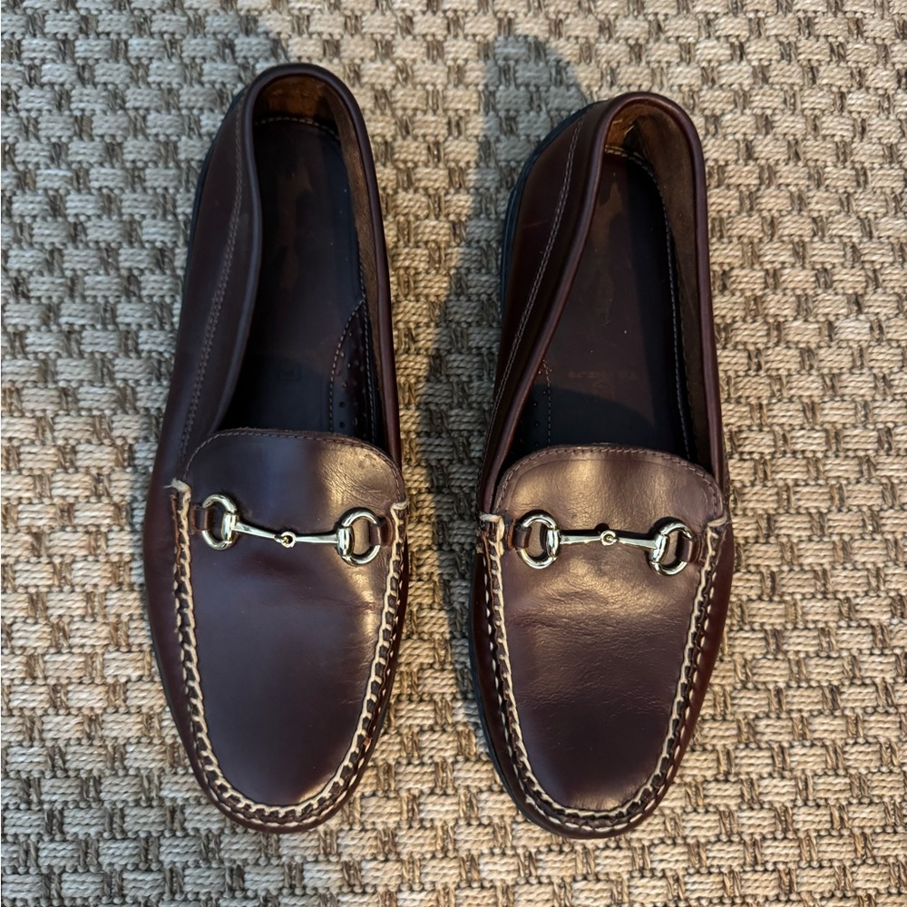Country Club Prep Elegant Dark Brown Horsebit Leather Slip-On Loafers/Drivers